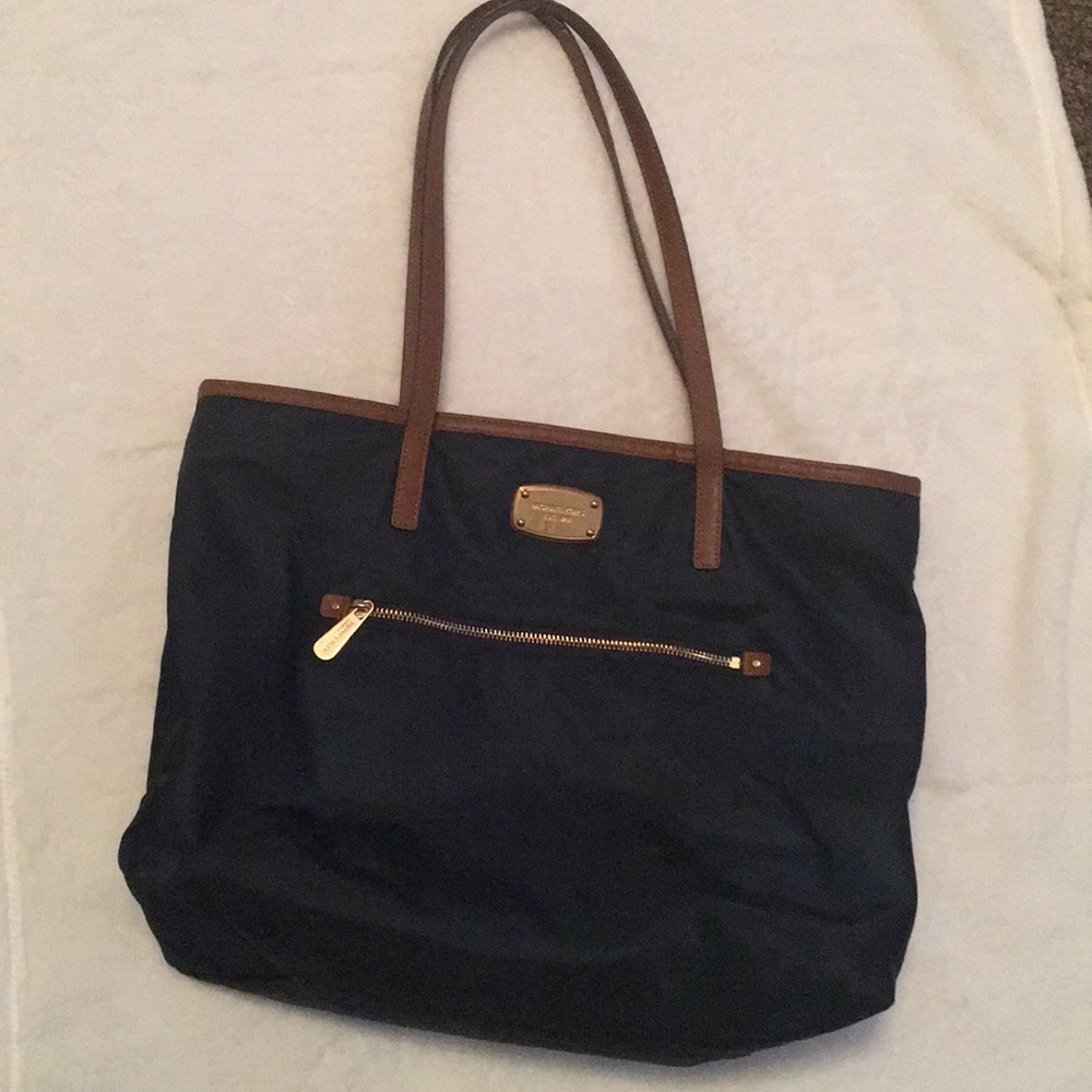 Navy Michael Kors nylon tote bag